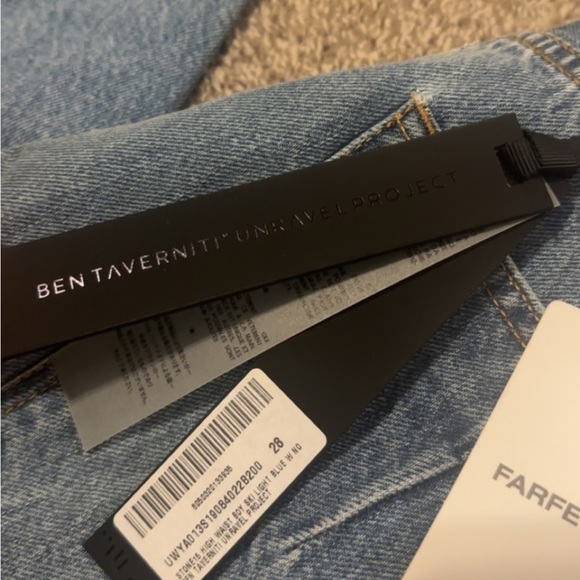 Farfetch Unravel Project Frayed Detail Slim Light Blue Jeans Raw Hem Size 28 - Picture 9 of 15